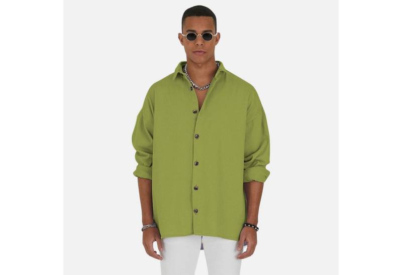 COFI Casuals Jeanshemd Jeanshemd Oversize Cotton Hemd 100% Baumwolle von COFI Casuals