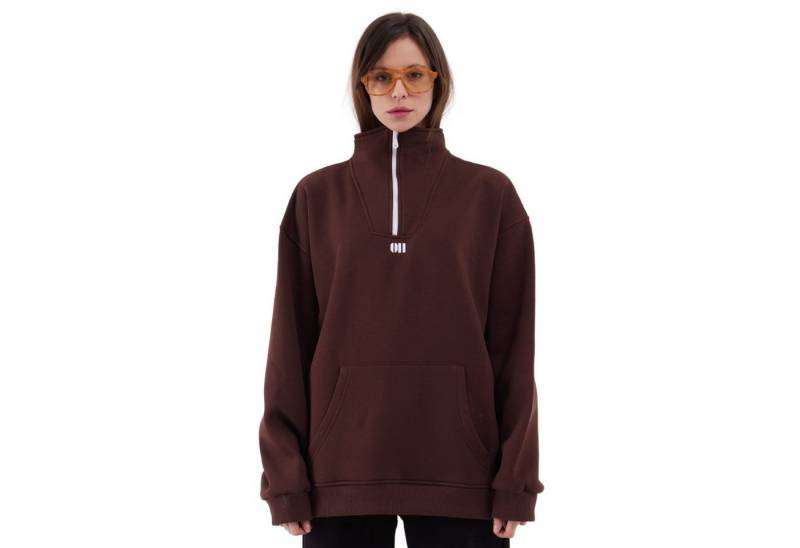 COFI Casuals Sweater Zipper Damen Sweater Cotton Sweatshirt halbem Reißverschluss von COFI Casuals