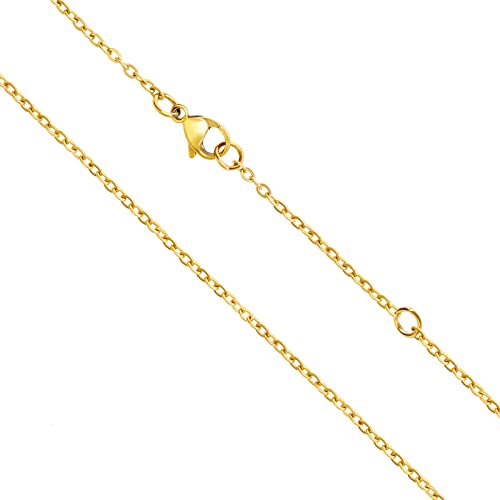 Goldkette Damen Ohne Anhänger 925 Silber Gold Ankerkette Kette Gold Halskette Wasserfest Sterlingsilber Vergoldet Antioxidation Breite 1,4mm Goldkette 40cm 45cm 50cm 55cm dünne Feine Glod kette Lang von OSTAN