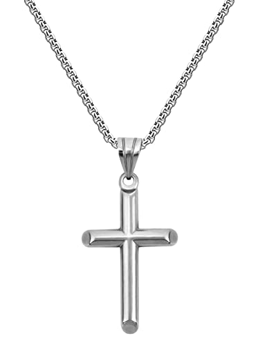 Kreuz Kette Herren Kinder Kette Mit Edelstahl Kreuz Anhänger Für Halskett Mit Kreuz, Ideal Als Geschenk Für Männer Mann Oder Freund Christlicher Katholizismus Kreuz Anhänger Kette 40 45 50 60 70 cm von OSTAN