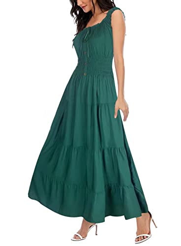OSTOO Damen Ärmellos Sommer Flowy Bedruckt Boho Maxi Langes Kleid Kleider für Hochzeit Gast, Hellgrün, X-Groß OSTOO Damen Ärmellos Sommer Flowy Bedruckt Boho Maxi Langes Kleid Kleider für Hochzeit Gast, Hellgrün, X-Groß von OSTOO