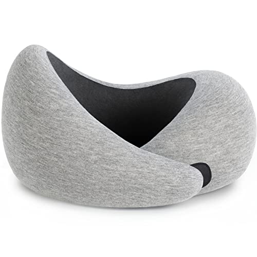 Ostrichpillow Go - Luxus-Reisekissen mit Memory Foam | Flugzeugkissen, Auto-Reisekissen, Nackenstütze (Grau) von OSTRICH PILLOW