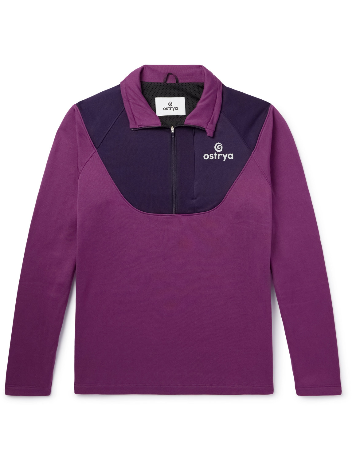 OSTRYA - Rove Logo-Print Colour-Block Jersey Half-Zip Sweatshirt - Men - Purple - S von OSTRYA