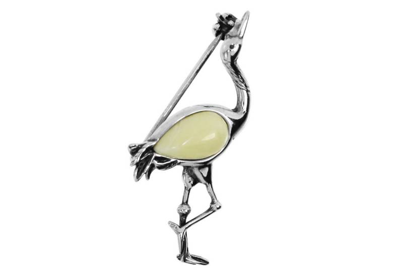 OSTSEE-SCHMUCK Brosche Ostsee-Schmuck Brosche Kranich Brosche Kranich von OSTSEE-SCHMUCK