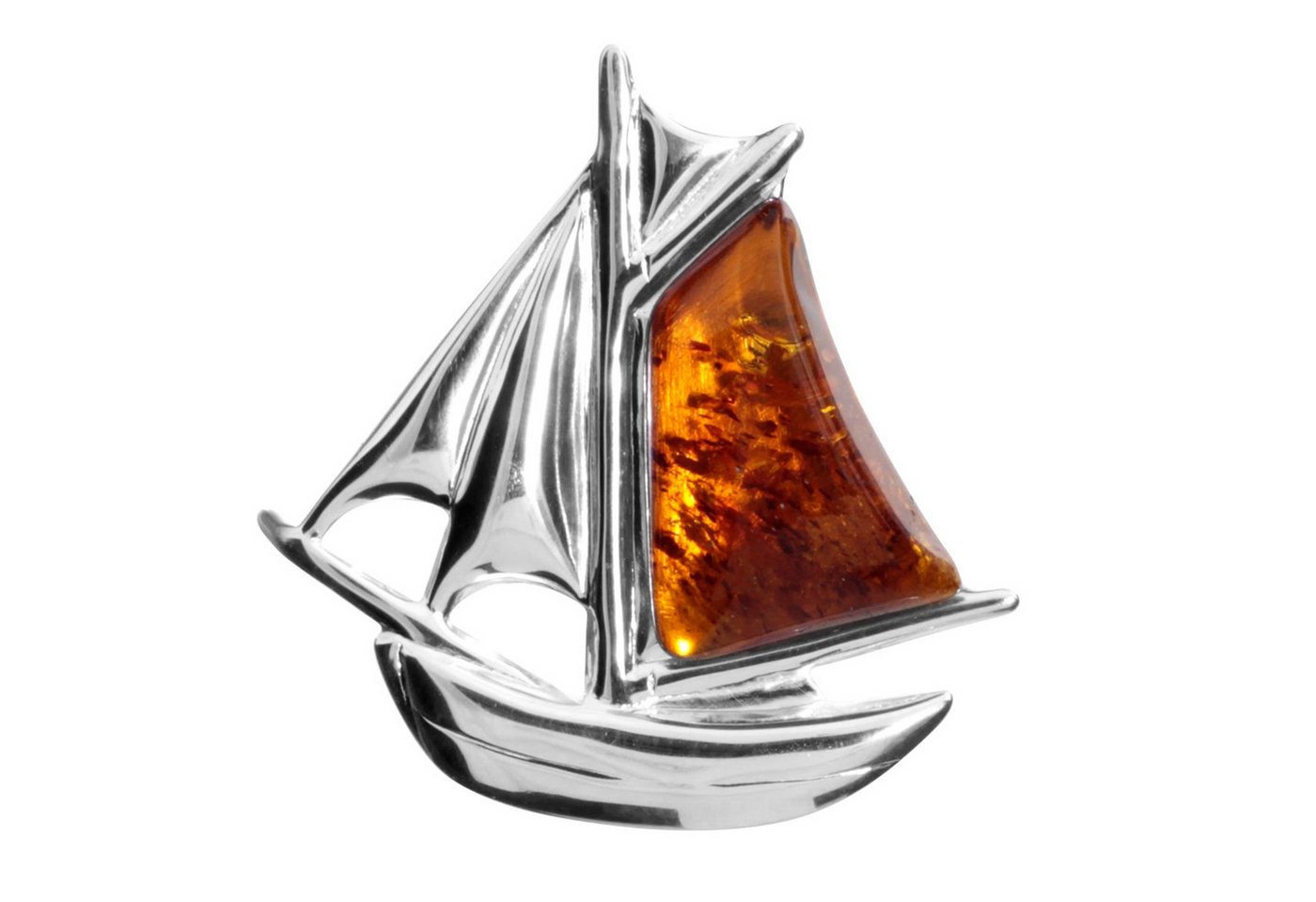 OSTSEE-SCHMUCK Brosche Ostsee-Schmuck Brosche Schiff Brosche Schiff von OSTSEE-SCHMUCK