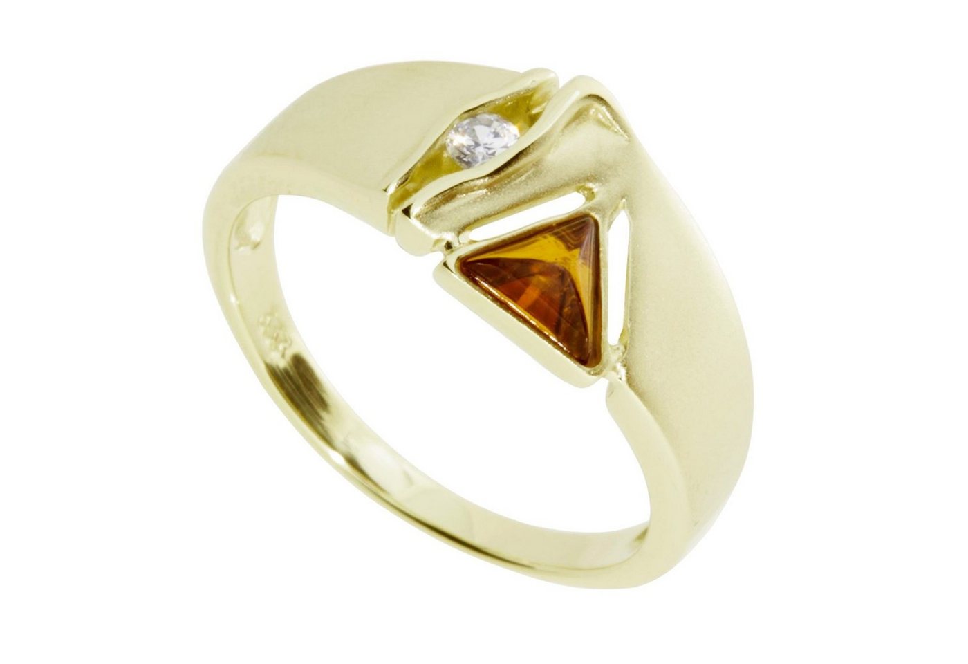 OSTSEE-SCHMUCK Goldring - Benita - Gold 585/000 - Bernstein/Brillant (1-tlg) von OSTSEE-SCHMUCK