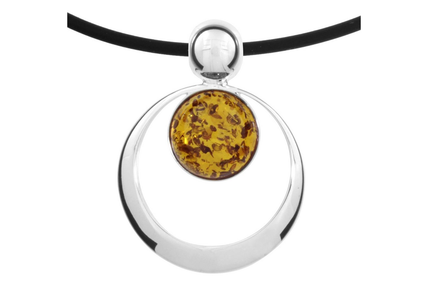OSTSEE-SCHMUCK Halsreif Ostsee-Schmuck Halsreif mit Anhänger Lenka - Kautschukreif (2-tlg) von OSTSEE-SCHMUCK