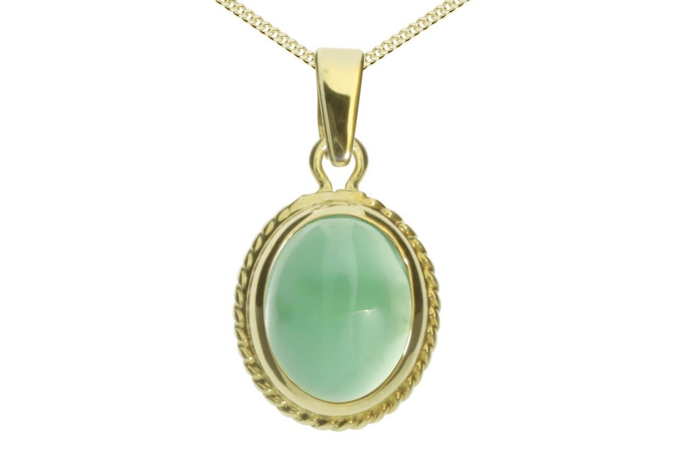 OSTSEE-SCHMUCK Kette mit Anhänger - Jolin - Gold 333/000 - Jade (2-tlg) von OSTSEE-SCHMUCK