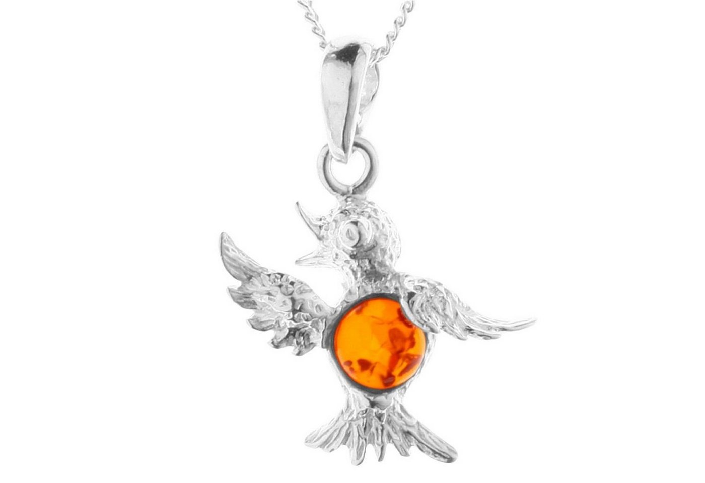 OSTSEE-SCHMUCK Kette mit Anhänger - Kolibri - Silber 925/000 - Bernstein (2-tlg) von OSTSEE-SCHMUCK