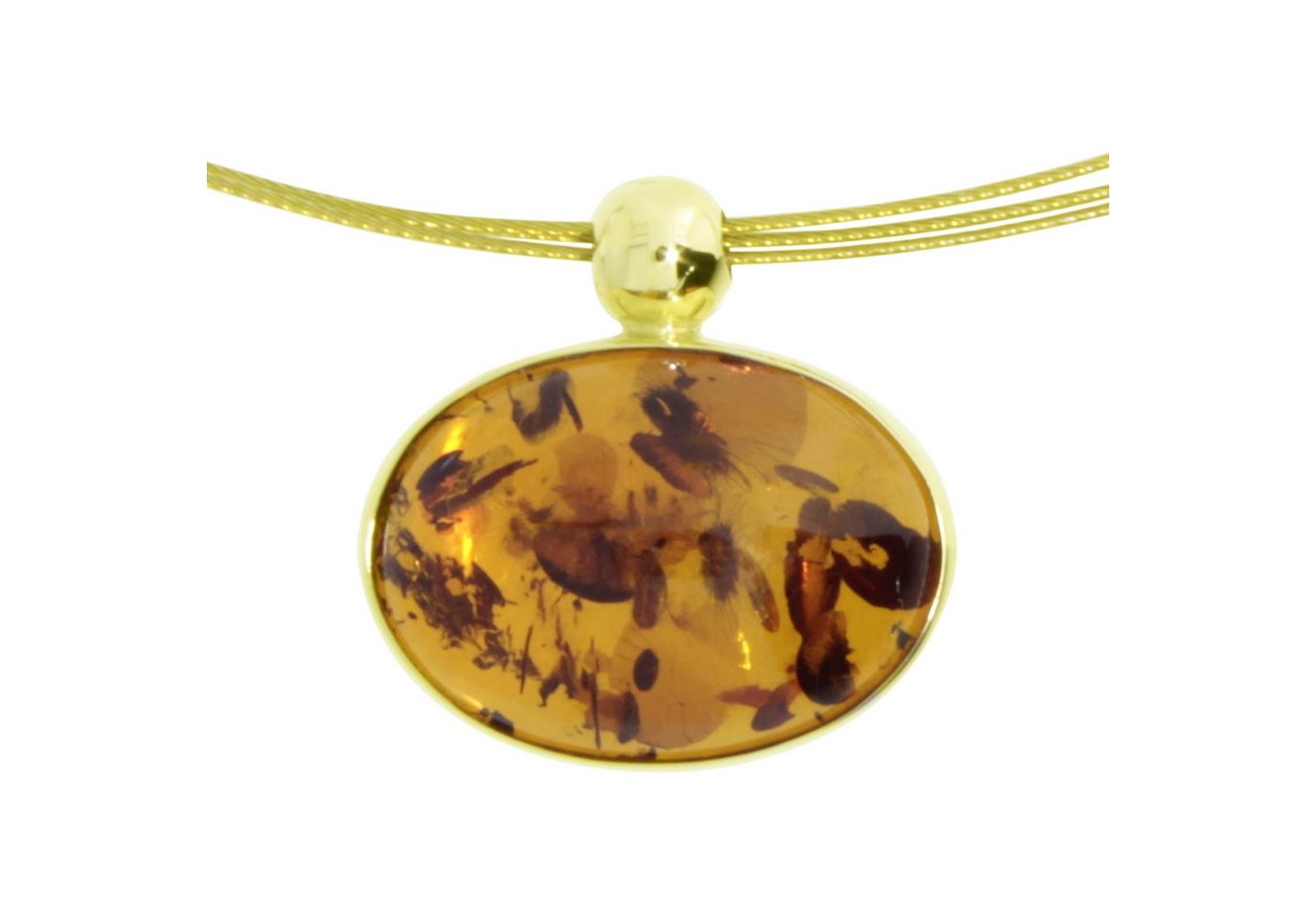 OSTSEE-SCHMUCK Kette mit Anhänger Ostsee-Schmuck Halsreif mit Anhänger Gleiter-Classic 18x13 mm (2-tlg) von OSTSEE-SCHMUCK