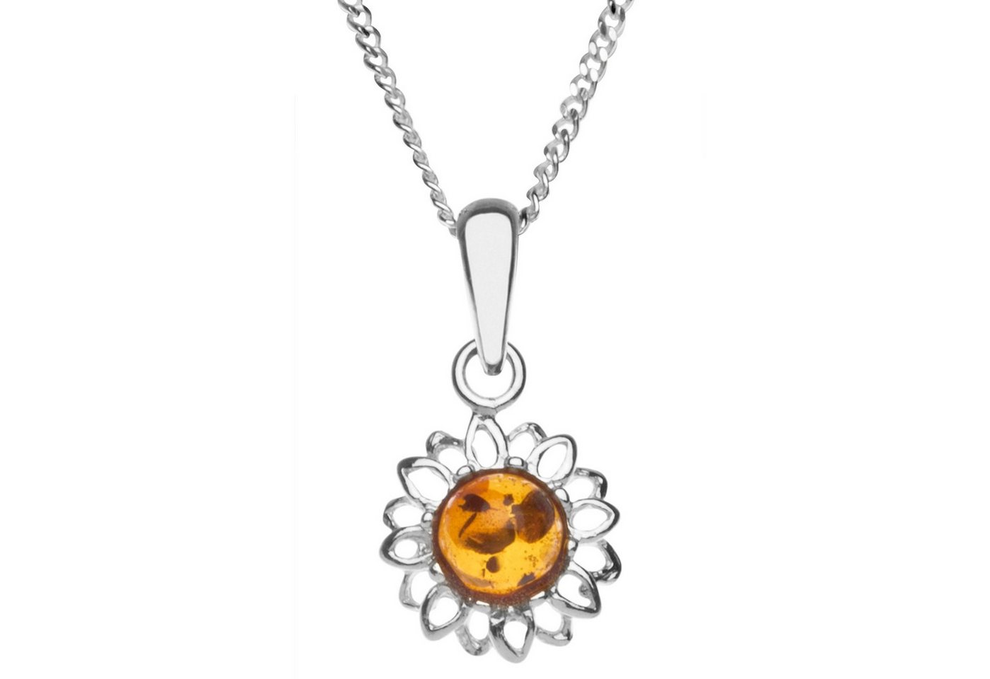 OSTSEE-SCHMUCK Kette mit Anhänger Ostsee-Schmuck Kette mit Anhänger Blüte 12 mm (2-tlg) von OSTSEE-SCHMUCK