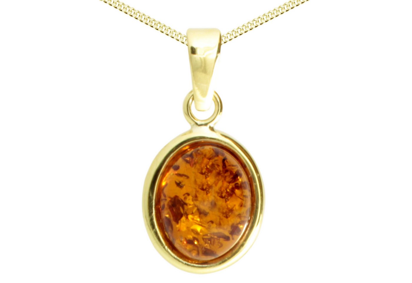 OSTSEE-SCHMUCK Kette mit Anhänger Ostsee-Schmuck Kette mit Anhänger Classic 10x8 mm (2-tlg) von OSTSEE-SCHMUCK