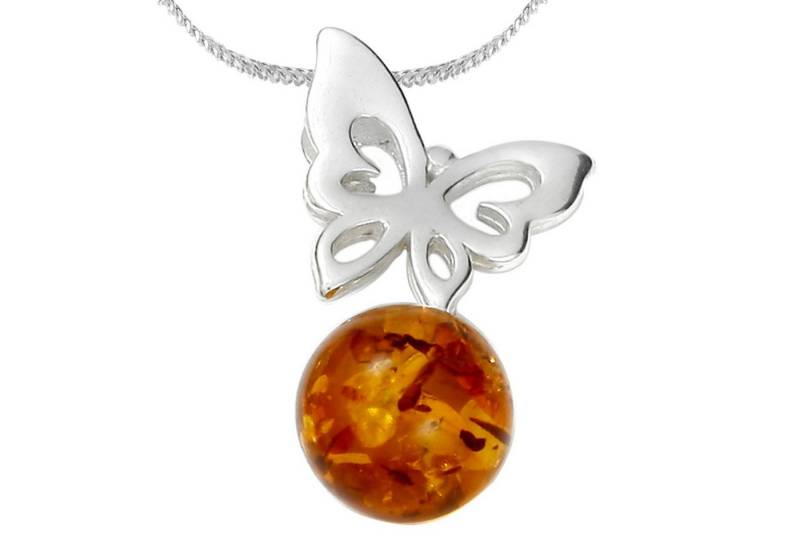 OSTSEE-SCHMUCK Kette mit Anhänger Ostsee-Schmuck Kette mit Anhänger Gleiter-Schmetterling (2-tlg) von OSTSEE-SCHMUCK