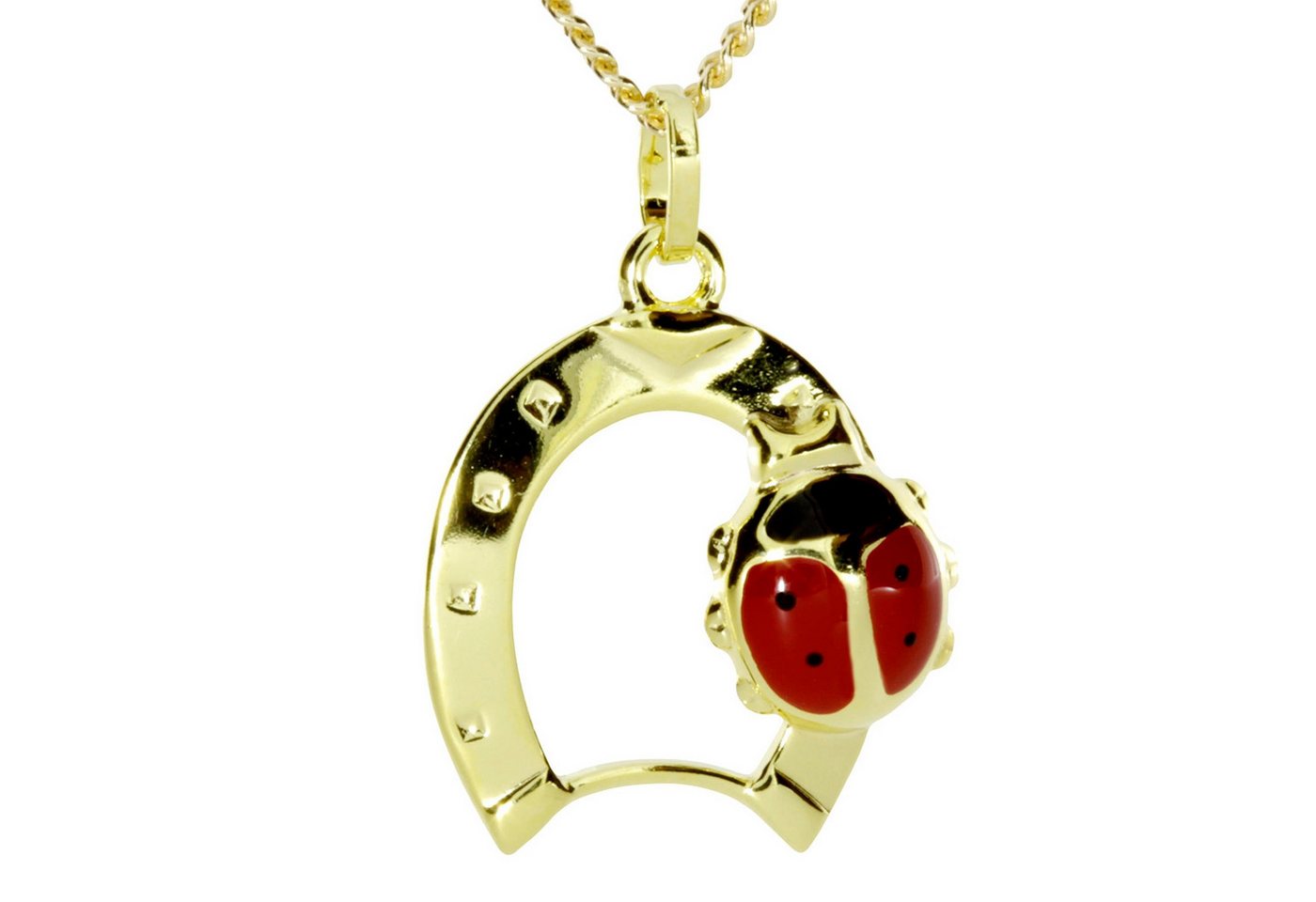 OSTSEE-SCHMUCK Kette mit Anhänger Ostsee-Schmuck Kette mit Anhänger Hufeisen mit Marienkäfer (2-tlg) von OSTSEE-SCHMUCK