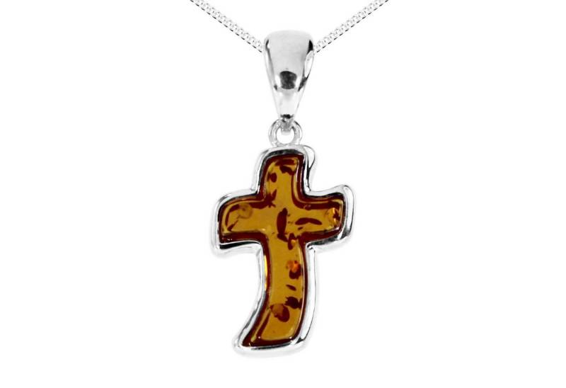 OSTSEE-SCHMUCK Kette mit Anhänger Ostsee-Schmuck Kette mit Anhänger Kreuz 17x11 mm (2-tlg) von OSTSEE-SCHMUCK