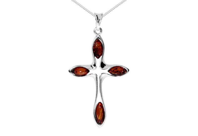 OSTSEE-SCHMUCK Kette mit Anhänger Ostsee-Schmuck Kette mit Anhänger Kreuz 38 x 24 mm (2-tlg) von OSTSEE-SCHMUCK