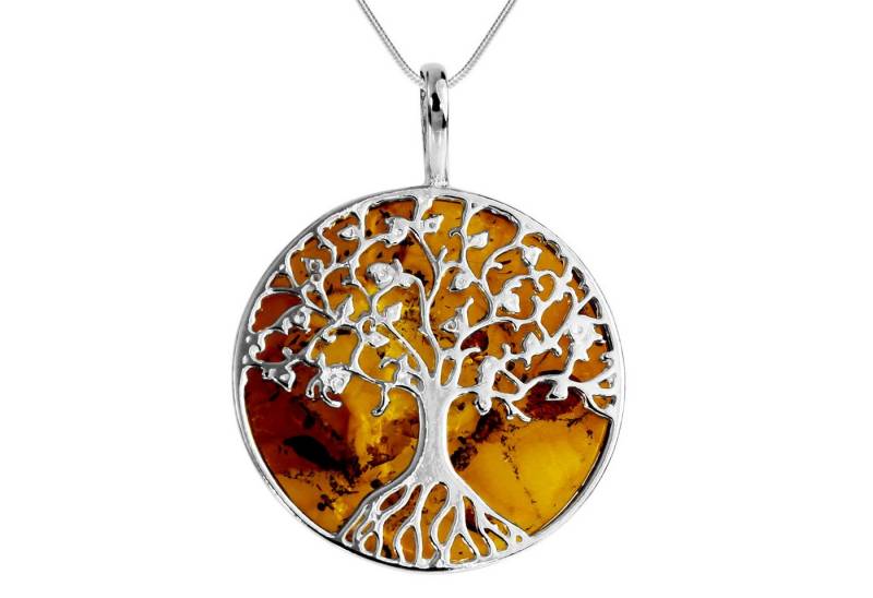 OSTSEE-SCHMUCK Kette mit Anhänger Ostsee-Schmuck Kette mit Anhänger Lebensbaum 28 mm (2-tlg) von OSTSEE-SCHMUCK