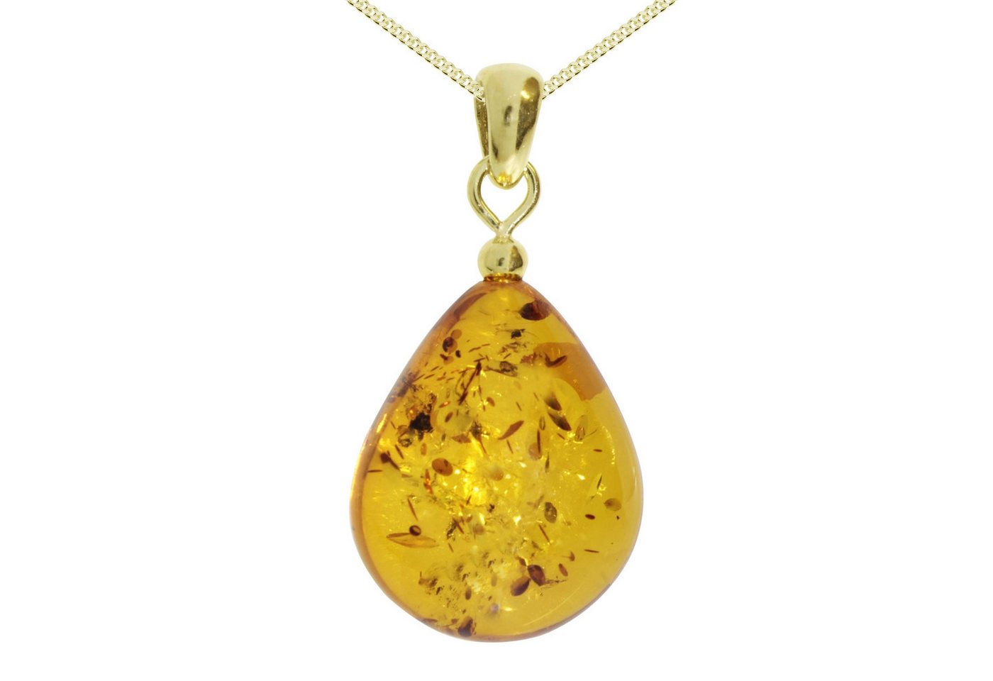 OSTSEE-SCHMUCK Kette mit Anhänger Ostsee-Schmuck Kette mit Anhänger Tropfen ca. 20 mm lang (2-tlg) von OSTSEE-SCHMUCK