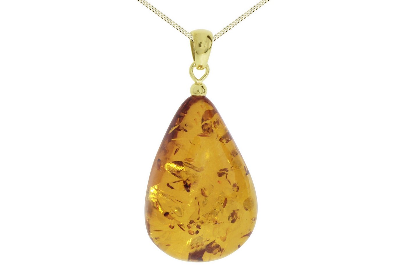 OSTSEE-SCHMUCK Kette mit Anhänger Ostsee-Schmuck Kette mit Anhänger Tropfen ca. 38 mm lang (2-tlg) von OSTSEE-SCHMUCK