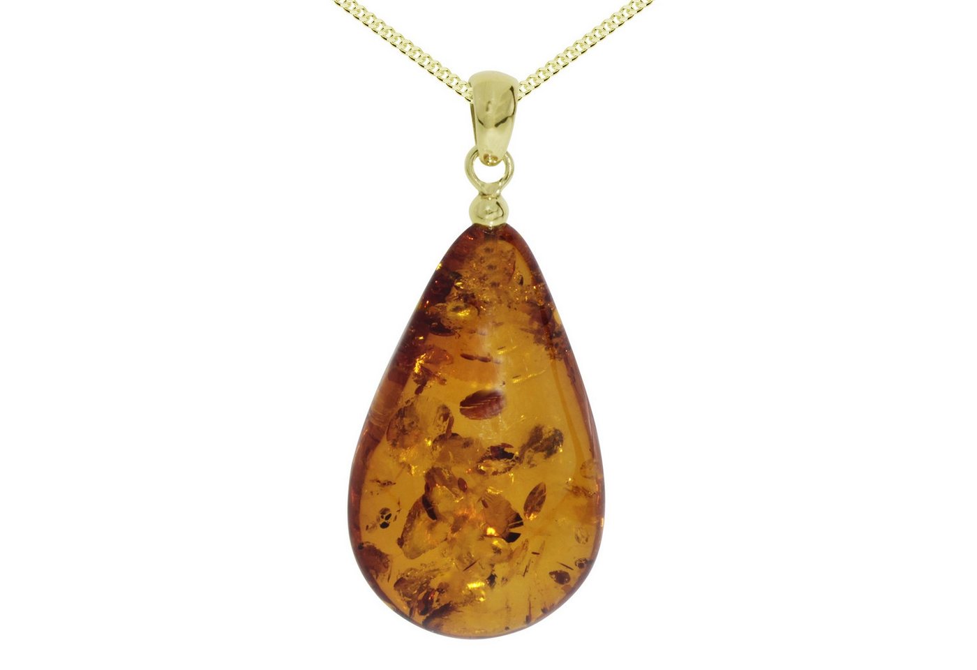 OSTSEE-SCHMUCK Kette mit Anhänger Ostsee-Schmuck Kette mit Anhänger Tropfen ca. 38 mm lang (2-tlg) von OSTSEE-SCHMUCK