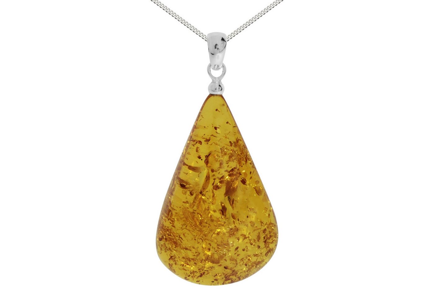 OSTSEE-SCHMUCK Kette mit Anhänger Ostsee-Schmuck Kette mit Anhänger Tropfen ca. 42 mm lang (2-tlg) von OSTSEE-SCHMUCK