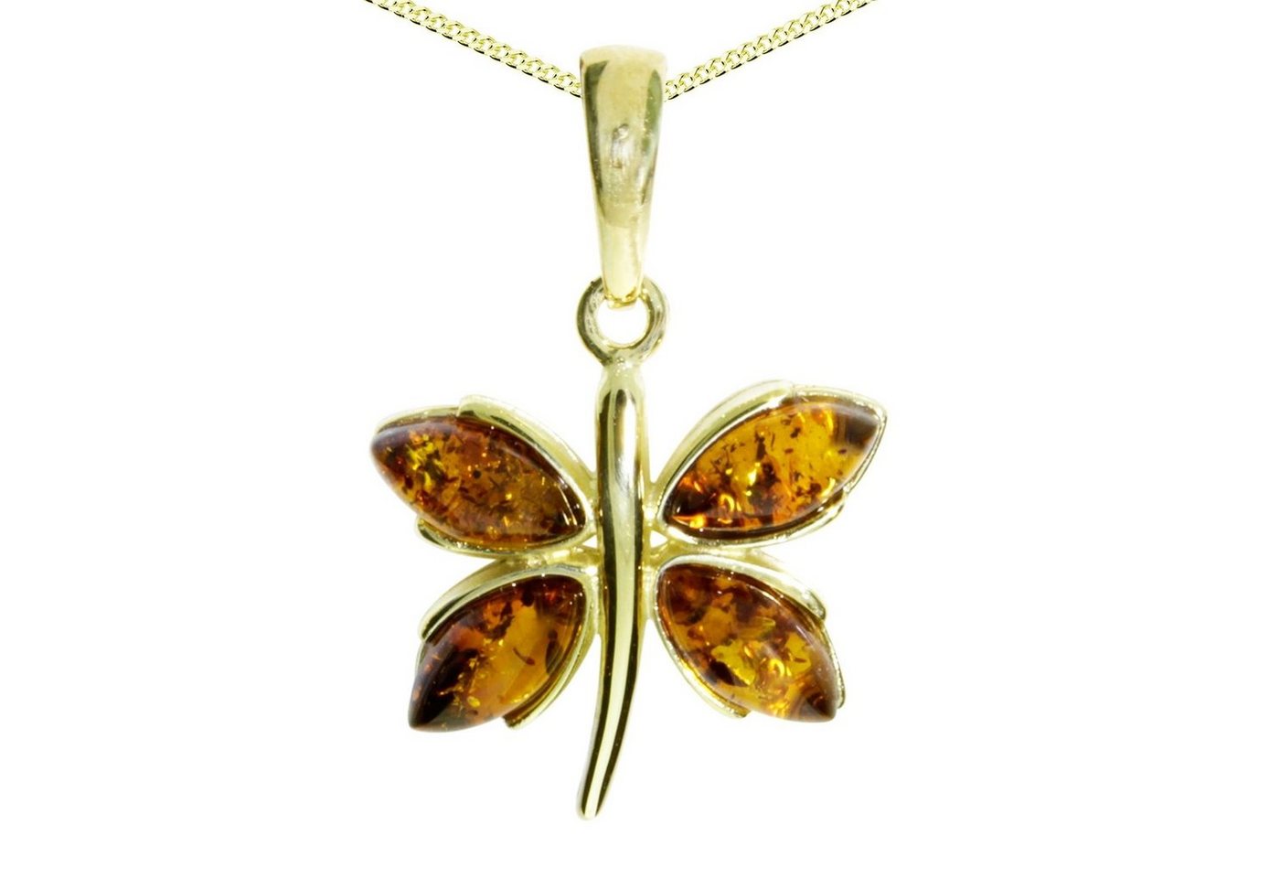 OSTSEE-SCHMUCK Kette mit Anhänger - Schmetterling - Silber 925/000, vergoldet - Bern (2-tlg) von OSTSEE-SCHMUCK