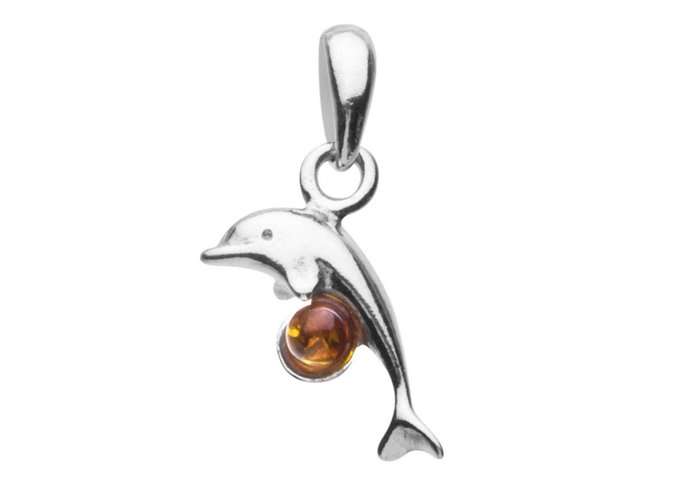 OSTSEE-SCHMUCK Kettenanhänger - Delphin - Silber 925/000 - Bernstein (1-tlg) von OSTSEE-SCHMUCK