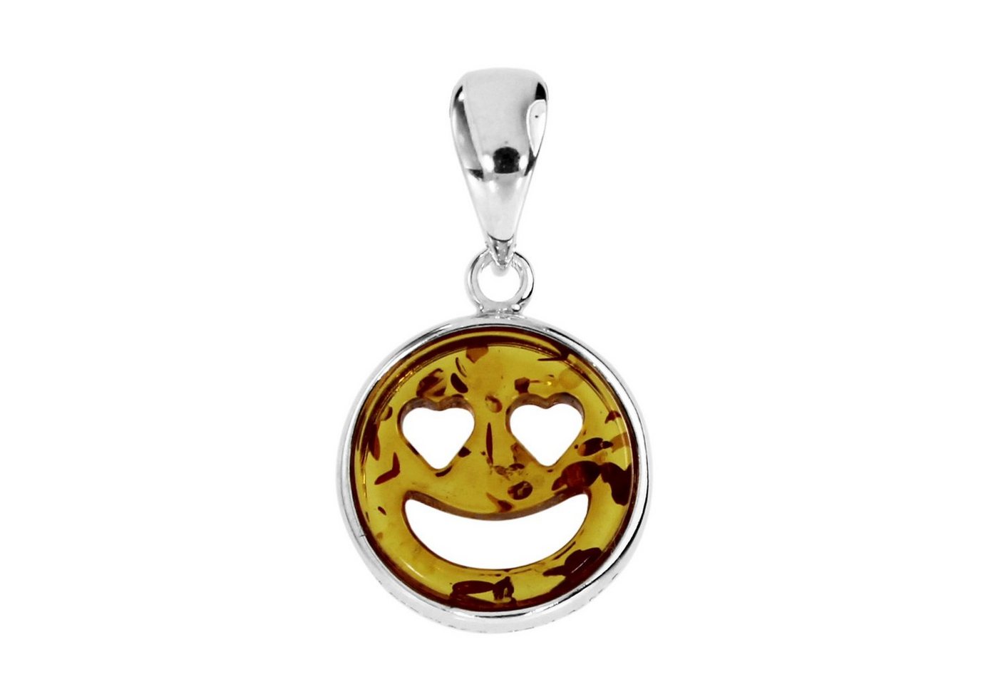 OSTSEE-SCHMUCK Kettenanhänger - Smiley - Silber 925/000 - Bernstein (1-tlg) von OSTSEE-SCHMUCK