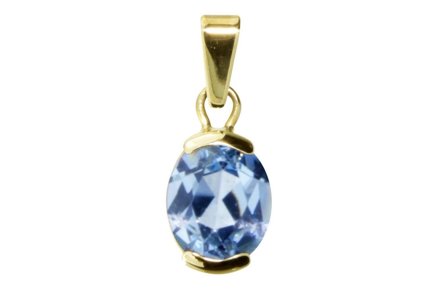 OSTSEE-SCHMUCK Kettenanhänger - Sophia 10x8 mm - Gold 333/000 - Blautopas (1-tlg) von OSTSEE-SCHMUCK