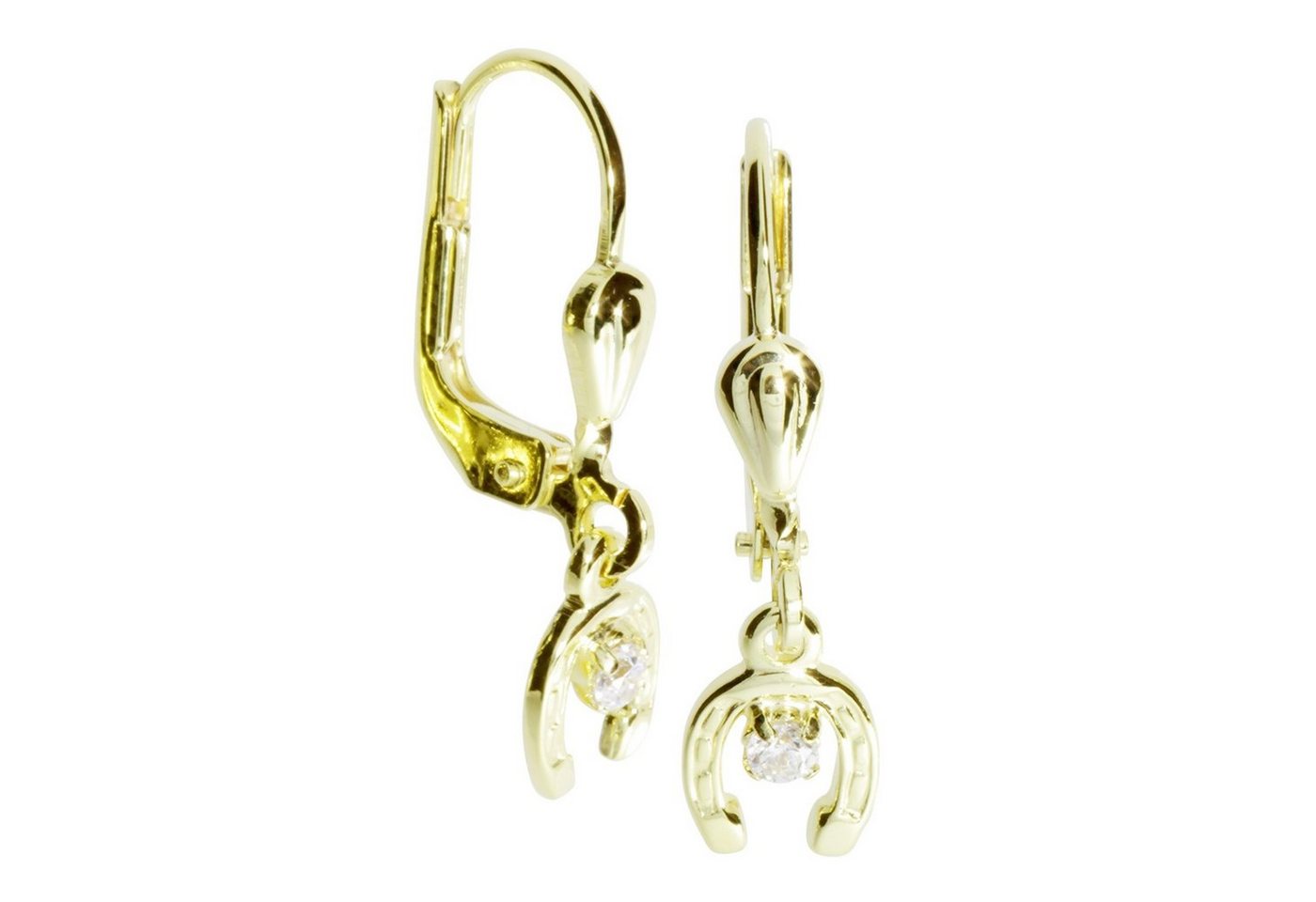 OSTSEE-SCHMUCK Paar Ohrhänger - Hufeisen - Gold 333/000 - Zirkonia (2-tlg) von OSTSEE-SCHMUCK