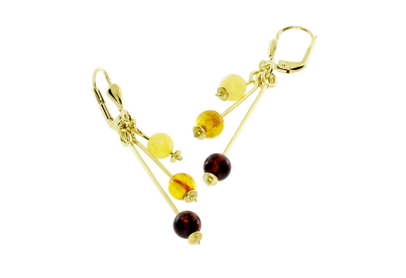 OSTSEE-SCHMUCK Paar Ohrhänger - Kugel 6 mm - Gold 333/000 - Bernstein (2-tlg) von OSTSEE-SCHMUCK