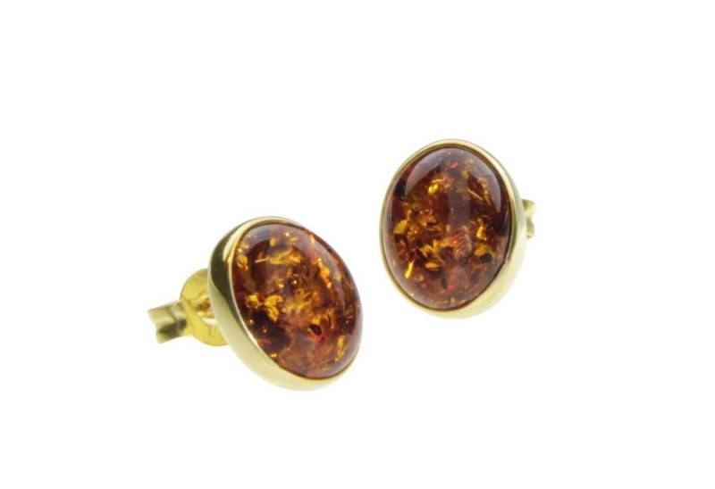 OSTSEE-SCHMUCK Paar Ohrstecker - Classic 10 x 8 mm - Gold 333/000 - Bernstein (2-tlg) von OSTSEE-SCHMUCK