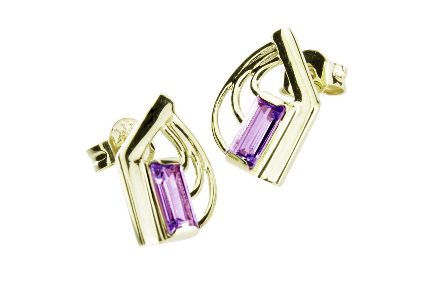 OSTSEE-SCHMUCK Paar Ohrstecker - Mindy - Gold 333/000 - Amethyst (2-tlg) von OSTSEE-SCHMUCK