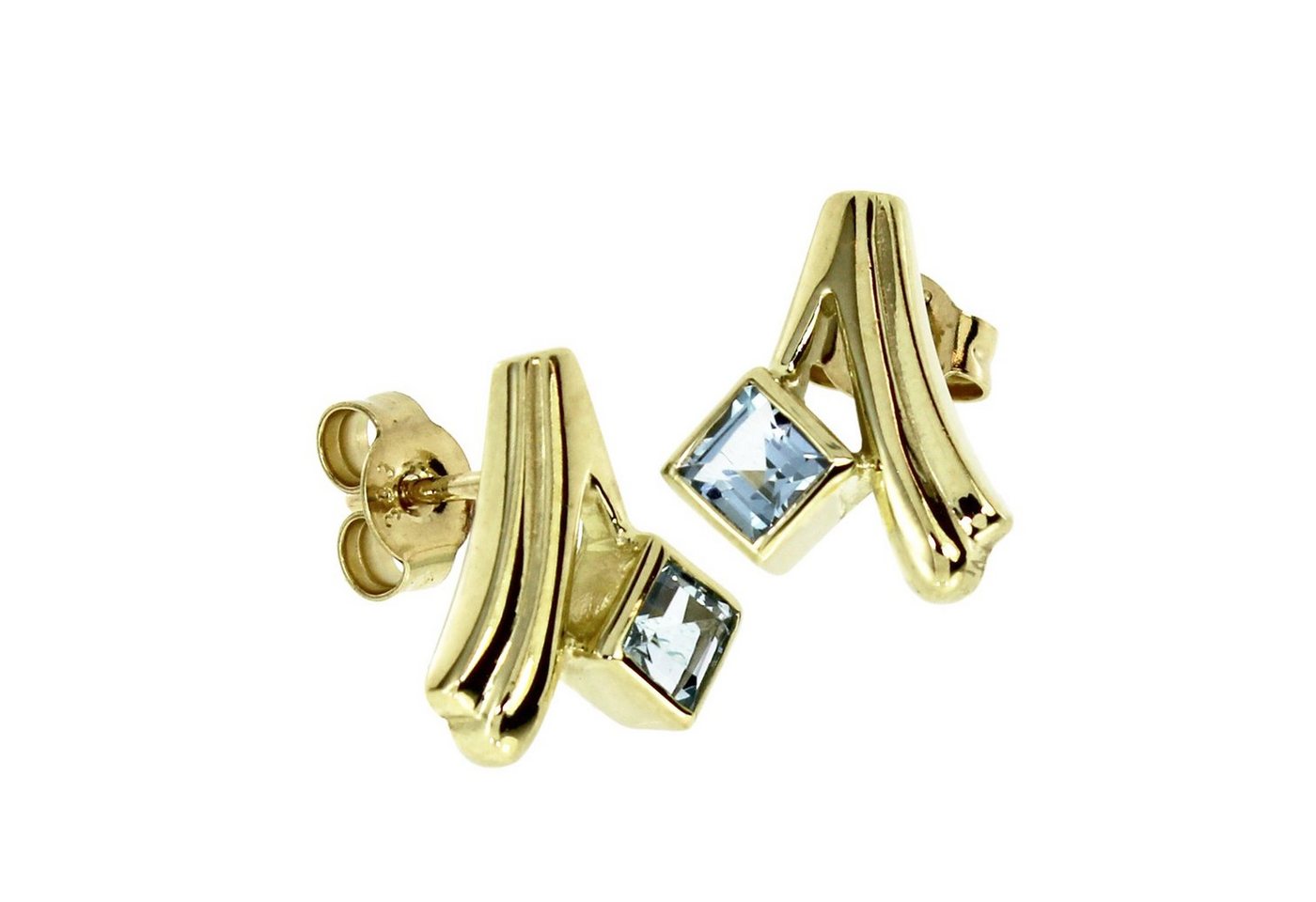 OSTSEE-SCHMUCK Paar Ohrstecker - Talia - Gold 333/000 - Blautopas (2-tlg) von OSTSEE-SCHMUCK