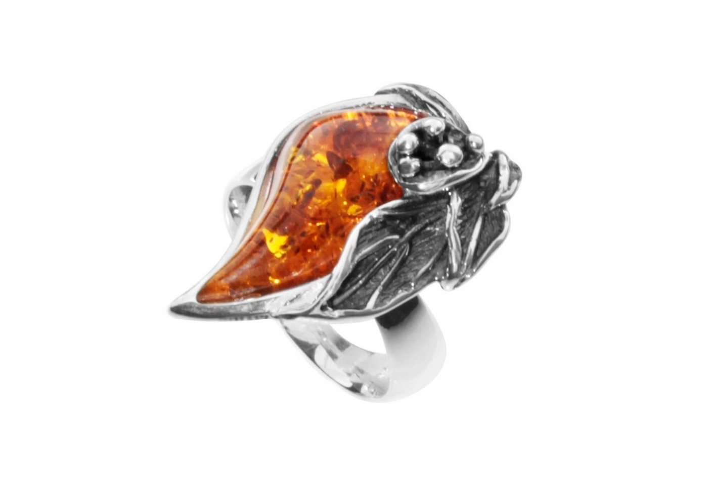 OSTSEE-SCHMUCK Silberring - Jana - Silber 925/000 - Bernstein (1-tlg) von OSTSEE-SCHMUCK