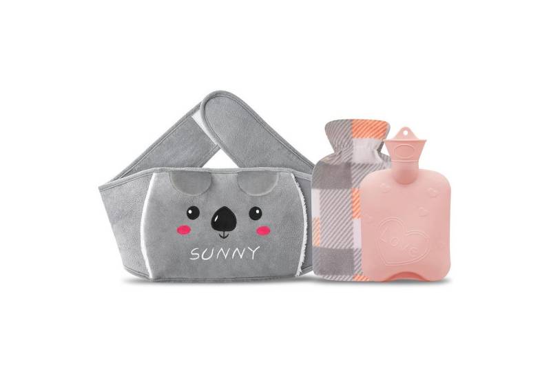 OSTWOLKE Wärmflasche Wärmflaschengürtel Wärmflasche 1L für Nacken Schulter Taillenwärmung, (3-tlg) von OSTWOLKE