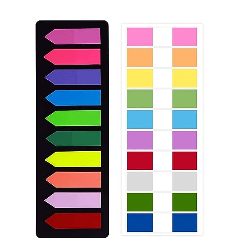 OSUWLSI Haftstreifen 2er Pack Eschreibbare Klebezettel Haftmarker, Textstreifen Page Marker, Haftnotizen Index Tabs für Seitenmarkierungm, Sticky Notes von OSUWLSI