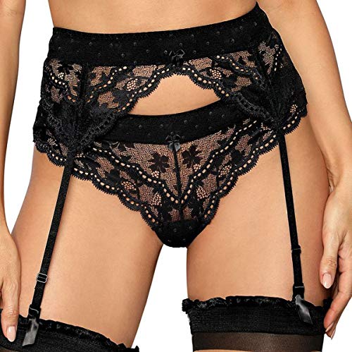 OT Strumpfgürtel LaGerta mit Spitze Strapsgürtel Strumpfhalter Strapshalter Garter Belt schwarz von Roza Dessous (S/M) von OT