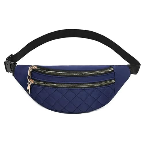 OTBEHUWJ Handtasche Taillenbeutel wasserdichte Tasche Casual Brust Handtasche Sporttasche Geldbörse Plaid Taillenpack Bauchbeutel-Marineblau B-Einheitsgröße von OTBEHUWJ