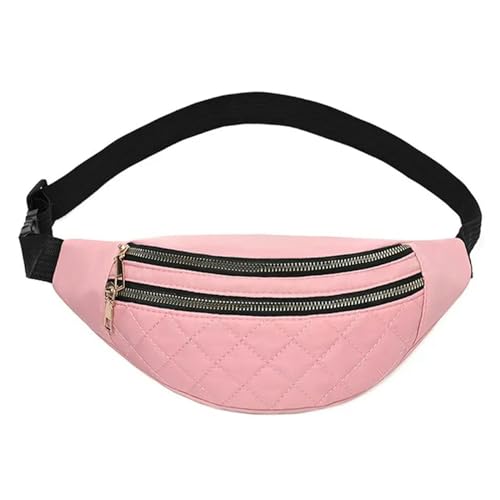 OTBEHUWJ Handtasche Taillenbeutel wasserdichte Tasche Casual Brust Handtasche Sporttasche Geldbörse Plaid Taillenpack Bauchbeutel-Rosa B-Einheitsgröße von OTBEHUWJ