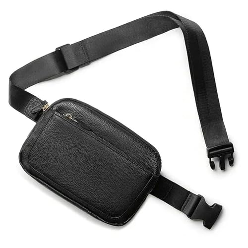 OTBEHUWJ Handtasche Taillengürtelbeutel Für Frauen Crossbody Taillenbeutel Verstellbares Riemen Leder Frauen Messenger Handtasche-Schwarz-Einheitsgröße von OTBEHUWJ