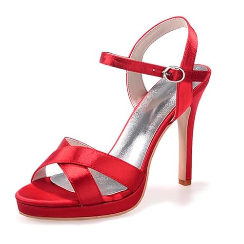 OTDFUTU Hohe Heels Von Damen Open Tobe, Hochzeitsfeier Homecoming Dance,Rot,40 EU von OTDFUTU