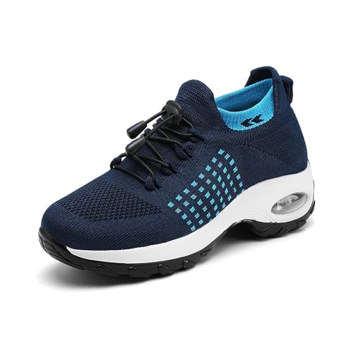 ZDOUXUAN Bequeme Schuhe for Damen, orthopädische Damen-Sneaker, Bequeme, atmungsaktive Laufschuhe mit Mesh-Obermaterial(Blue,36 EU) von OTEB