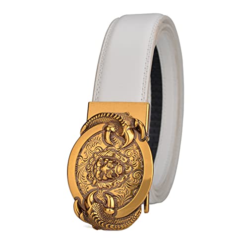 Der Gürtel, der Cowboy Gürtel 1 Stück Herren Damen Leder-Ratschen-Klickgürtel for Kleid mit Löwenkopf und Pfoten, automatische Schnalle, Western-Cowboy-Hüftgurt, Schiebegürtel mit einfacherer Einstell von OTENG