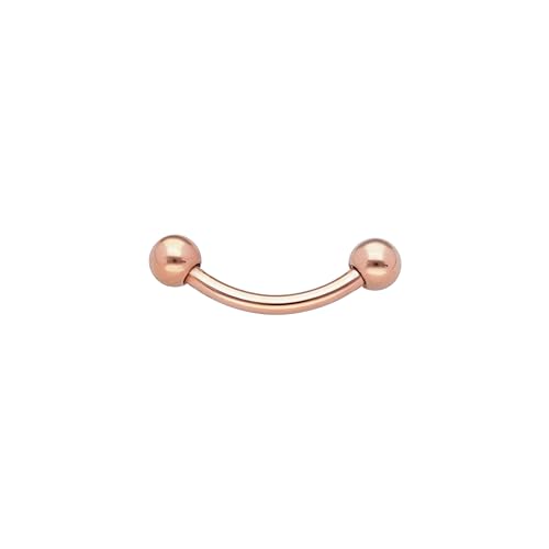 OTHER Piercing Augenbrauen Banane Curved Barbell Piercing Lippenpiercing Augenbrauenpiercing Damen Herren Labret Septum Ring Helix Rook Ohr Schmuck Piercings Rose Gold 1,2x12x2,5 mm von OTHER Piercing