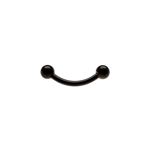 OTHER Piercing Augenbrauen Banane Titan Curved Barbell Piercing Lippenpiercing Augenbrauenpiercing Damen Herren Labret Septum Ring Helix Rook Ohr Schmuck Piercings Schwarz 1,2x6x3 mm von OTHER Piercing