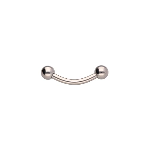 OTHER Piercing Augenbrauen Banane Titan Curved Barbell Piercing Lippenpiercing Augenbrauenpiercing Damen Herren Labret Septum Ring Helix Rook Ohr Schmuck Piercings Silber 1,2x10x2,5 mm von OTHER Piercing