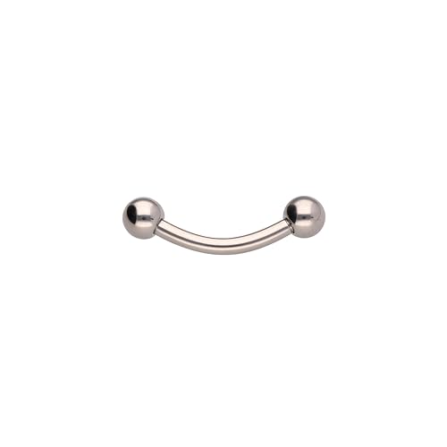 OTHER Piercing Augenbrauen Banane Titan Curved Barbell Piercing Lippenpiercing Augenbrauenpiercing Damen Herren Labret Septum Ring Helix Rook Ohr Schmuck Piercings Silber 1,2x6x4 mm von OTHER Piercing