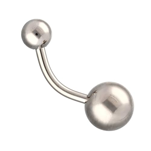 OTHER Piercing Bauchnabelpiercing Aus Titan Nabelpiercing Piercing Für Bauchnabel Für Damen Herren Schmuck Piercings Mit 2 Kugeln Banane Mit Außengewide Und Abschraubaren Kugeln Dunkelsilber 12mm von OTHER Piercing