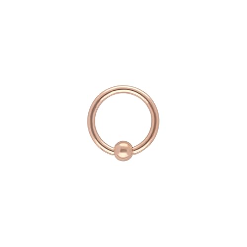 OTHER Piercing Klemmkugelring Captive Bead Ring Nasenpiercing Damen Herren Ohrpiercing Standard Lobe Helix Tragus Conch Ohr Schmuck Piercings Titan Rose Gold 1,2x10x4 mm von OTHER Piercing